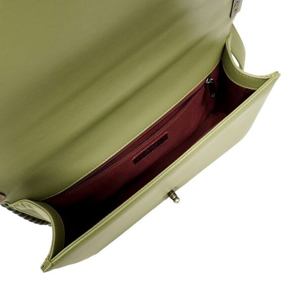 Chanel Shoulder Bag Boy Chanel/v-stitched Lambskin Green Silver Hardware Women - Picture 4 of 10